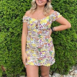 Floral puff sleeve mini dress